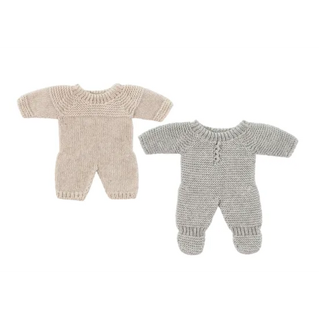 Miniland Knitted Doll Pyjamas 21cm Set of 2 - Modern Teaching Aids NZ