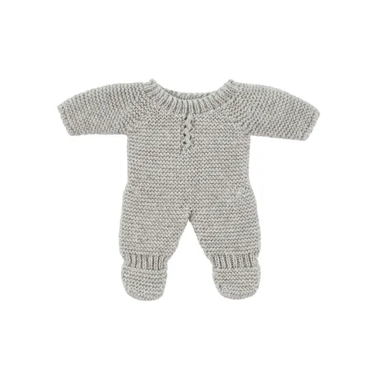 Miniland Knitted Doll Pyjamas 21cm  Grey - Modern Teaching Aids NZ