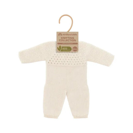 Miniland Knitted Doll Pyjamas 40cm  White - Modern Teaching Aids NZ