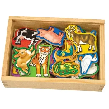 Melissa & Doug Wooden Animal Magnets