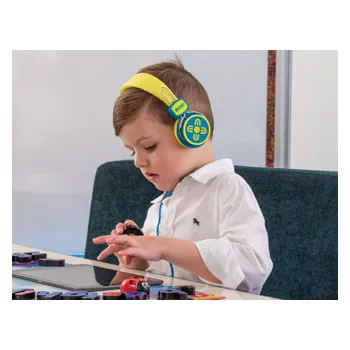 Moki Kids Safe Headphones - Yellow/Blue - Modern Teaching Aids NZ