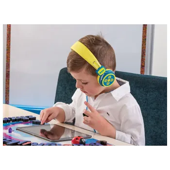 Moki Kids Safe Headphones - Yellow/Blue - Modern Teaching Aids NZ