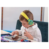 Moki Kids Safe Headphones - Yellow/Blue - Modern Teaching Aids NZ