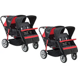 Max & Rosie Multi-Seat Stroller Quad Red - Set of 2