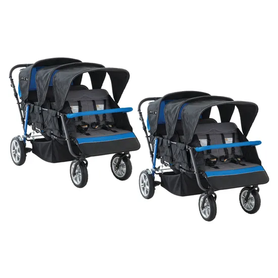 Max & Rosie Hexa Multi-Seat Stroller Blue Set of 2