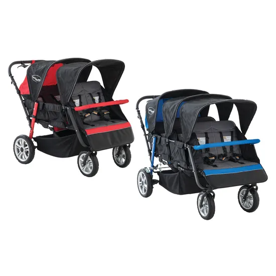 Max & Rosie Hexa Multi-Seat Strollers Blue & Red Set of 2 - Modern Teaching Aids NZ