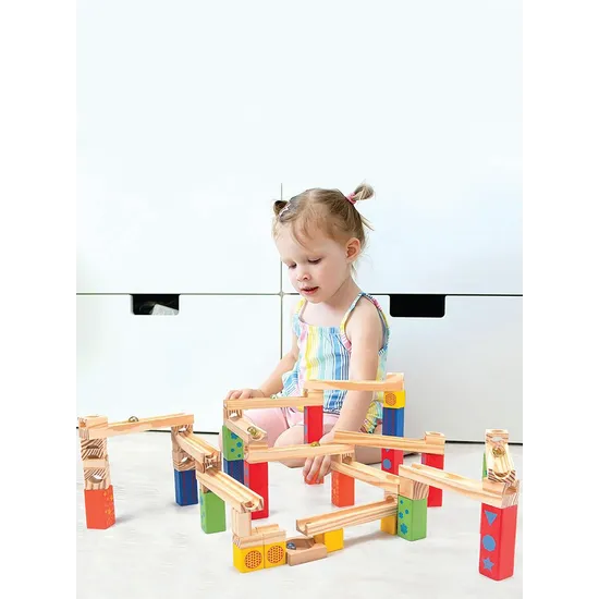 Wooden Marble Run 52 Pieces