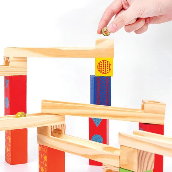 Wooden Marble Run 52 Pieces