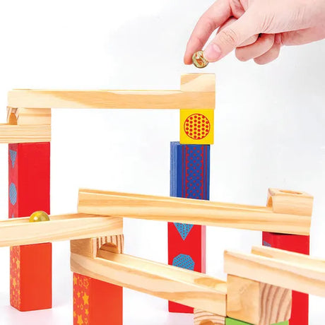 Wooden Marble Run 52 Pieces