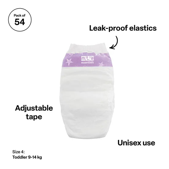 MTA Essentials Nappies Toddler 9-14 kg - Pack of 54 - Modern Teaching Aids NZ