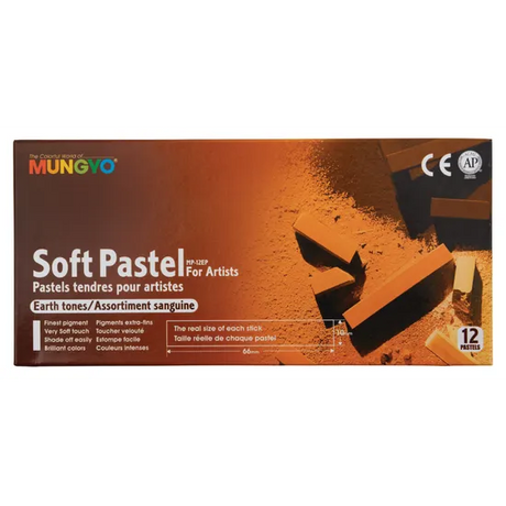 Mungyo Soft Pastels, Earth Tone - Box of 12 - Modern Teaching Aids NZ