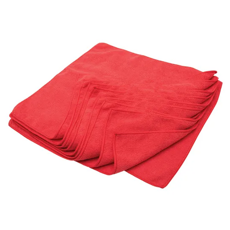 Microfibre Cloth Red - Pack of 10 - Modern Teaching Aids NZ