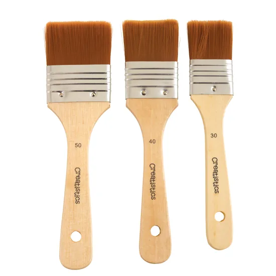 Large Area Taklon Paint Paint Brush Set of 3 - Modern Teaching Aids NZ