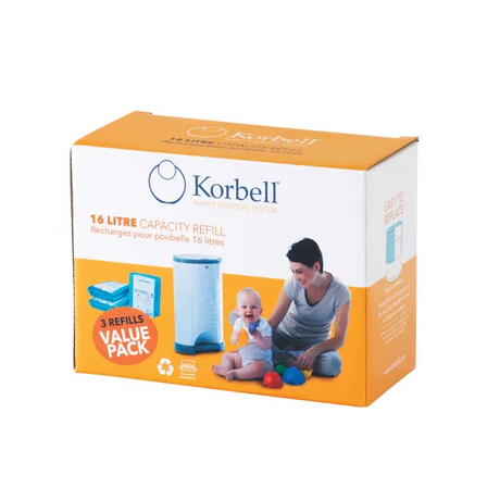 Korbell Nappy Bin Refills 16 L - Pack of 3 - Modern Teaching Aids NZ