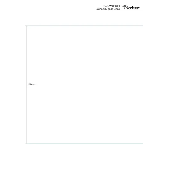 Writer Student Notebook Salmon 175x240 mm Plain 32p - Modern Teaching Aids NZ