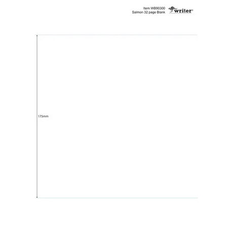 Writer Student Notebook Salmon 175x240 mm Plain 32p - Modern Teaching Aids NZ