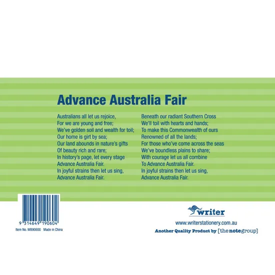 Writer Student Notebook Lime 175x240 mm 8 mm 32p - Modern Teaching Aids NZ