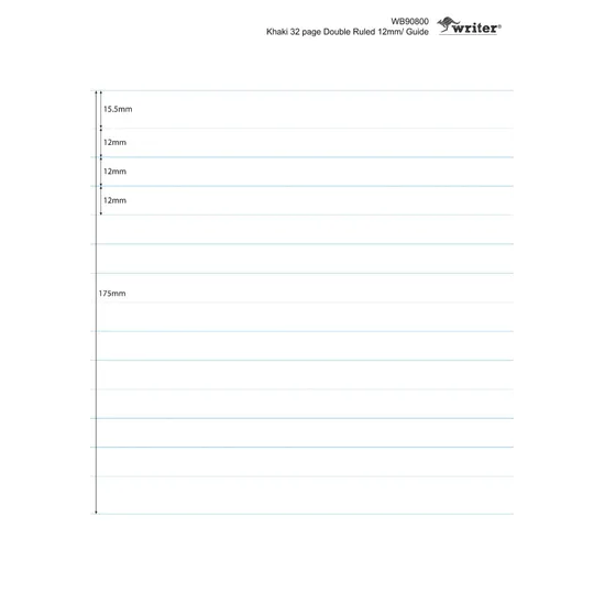 Writer Student Notebook Khaki 175x240 mm 12 mm 32p - Modern Teaching Aids NZ