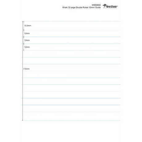 Writer Student Notebook Khaki 175x240 mm 12 mm 32p - Modern Teaching Aids NZ