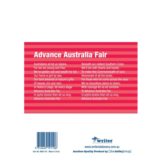 Writer Student Notebook Red 250x175 mm 12 mm 64p - Modern Teaching Aids NZ