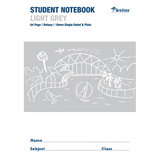 Writer Student Notebook Light Grey 250x175 mm 10 mm 64p - Modern Teaching Aids NZ