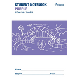 Writer Grid  Student Notebook Purple 250x175 mm 10 mm 64p - Modern Teaching Aids NZ
