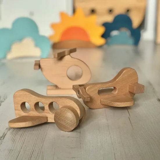 Wooden Air Travel Set Pack of 3 - Modern Teaching Aids NZ