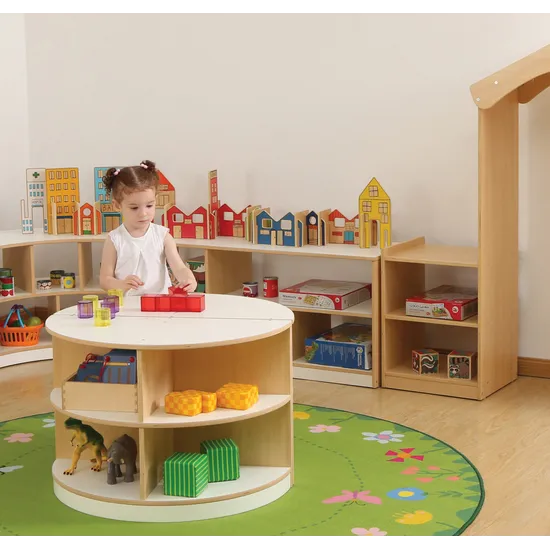 Norwegia Spaces - Curved End Shelf - 78 x 39 x 53 - Modern Teaching Aids NZ