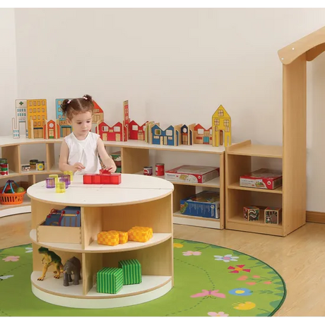 Norwegia Spaces - Curved End Shelf - 78 x 39 x 53 - Modern Teaching Aids NZ