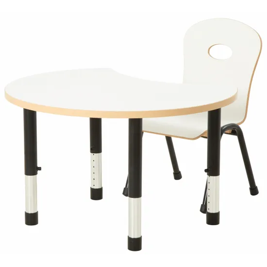 Norwegia Spaces Adjustable Height Cut Away Table - White - 39-61.5 (H) cm