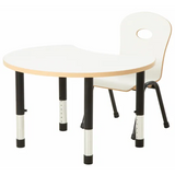 Norwegia Spaces Adjustable Height Cut Away Table - White - 39-61.5 (H) cm