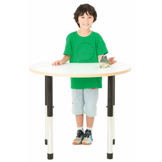 Norwegia Spaces Adjustable Height Cut Away Table - White - 57-79.5 (H) cm