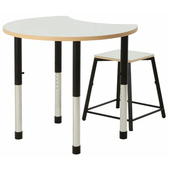 Norwegia Spaces Adjustable Height Cut Away Table - White - 57-79.5 (H) cm