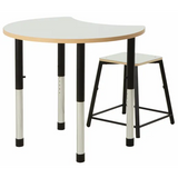 Norwegia Spaces Adjustable Height Cut Away Table - White - 57-79.5 (H) cm