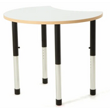 Norwegia Spaces Adjustable Height Cut Away Table - White - 57-79.5 (H) cm