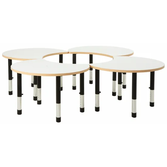 Norwegia Spaces Adjustable Height Cut Away Table - White - Set of 4 - 39-61.5 (H) cm