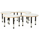 Norwegia Spaces Adjustable Height Cut Away Table - White - Set of 4 - 39-61.5 (H) cm