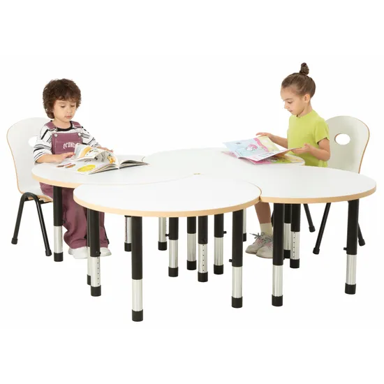 Norwegia Spaces Adjustable Height Cut Away Table - White - Set of 4 - 39-61.5 (H) cm