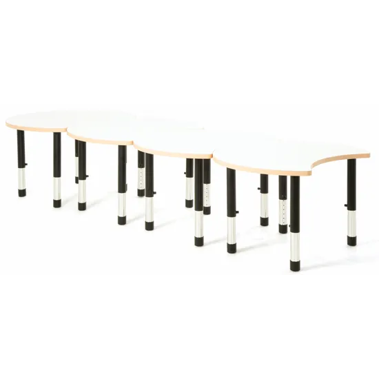 Norwegia Spaces Adjustable Height Cut Away Table - White - Set of 4 - 39-61.5 (H) cm