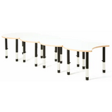 Norwegia Spaces Adjustable Height Cut Away Table - White - Set of 4 - 39-61.5 (H) cm