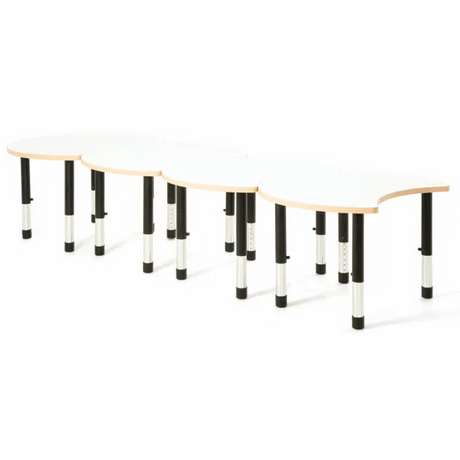 Norwegia Spaces Adjustable Height Cut Away Table - White - Set of 4 - 39-61.5 (H) cm