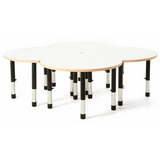 Norwegia Spaces Adjustable Height Cut Away Table - White - Set of 4 - 39-61.5 (H) cm