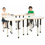 Norwegia Spaces Adjustable Height Cut Away Table - White - Set of 4 - 57-79.5 (H) cm