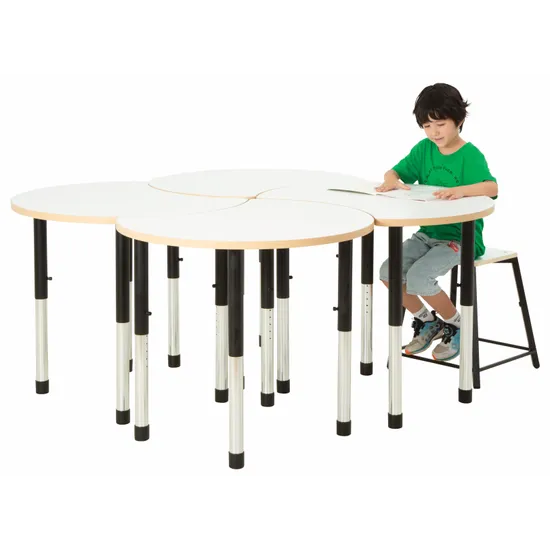 Norwegia Spaces Adjustable Height Cut Away Table - White - Set of 4 - 57-79.5 (H) cm