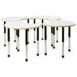 Norwegia Spaces Adjustable Height Cut Away Table - White - Set of 4 - 57-79.5 (H) cm