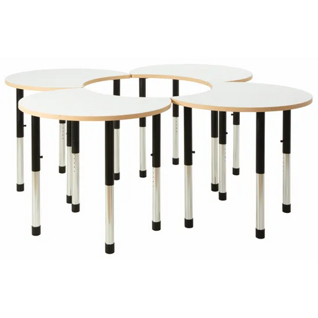 Norwegia Spaces Adjustable Height Cut Away Table - White - Set of 4 - 57-79.5 (H) cm