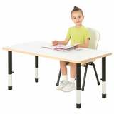 Norwegia Spaces Adjustable Height Rectangular Table - White - 120 (L) x 60 (W) x 39-61.5 (H) cm