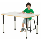 Norwegia Spaces Adjustable Height Rectangular Table - White - 120 (L) x 80 (W) x 57-79.5 (H) cm - Modern Teaching Aids NZ