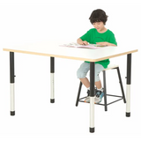 Norwegia Spaces Adjustable Height Rectangular Table - White - 120 (L) x 80 (W) x 57-79.5 (H) cm - Modern Teaching Aids NZ