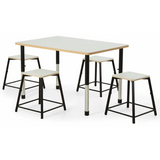 Norwegia Spaces Adjustable Height Rectangular Table - White - 120 (L) x 80 (W) x 57-79.5 (H) cm - Modern Teaching Aids NZ